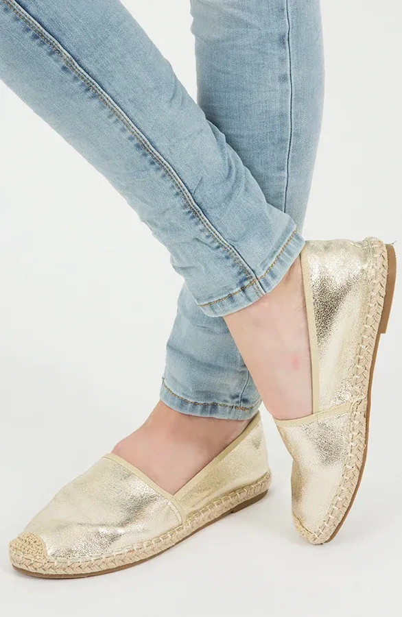 Metallic Espadrilles Gold