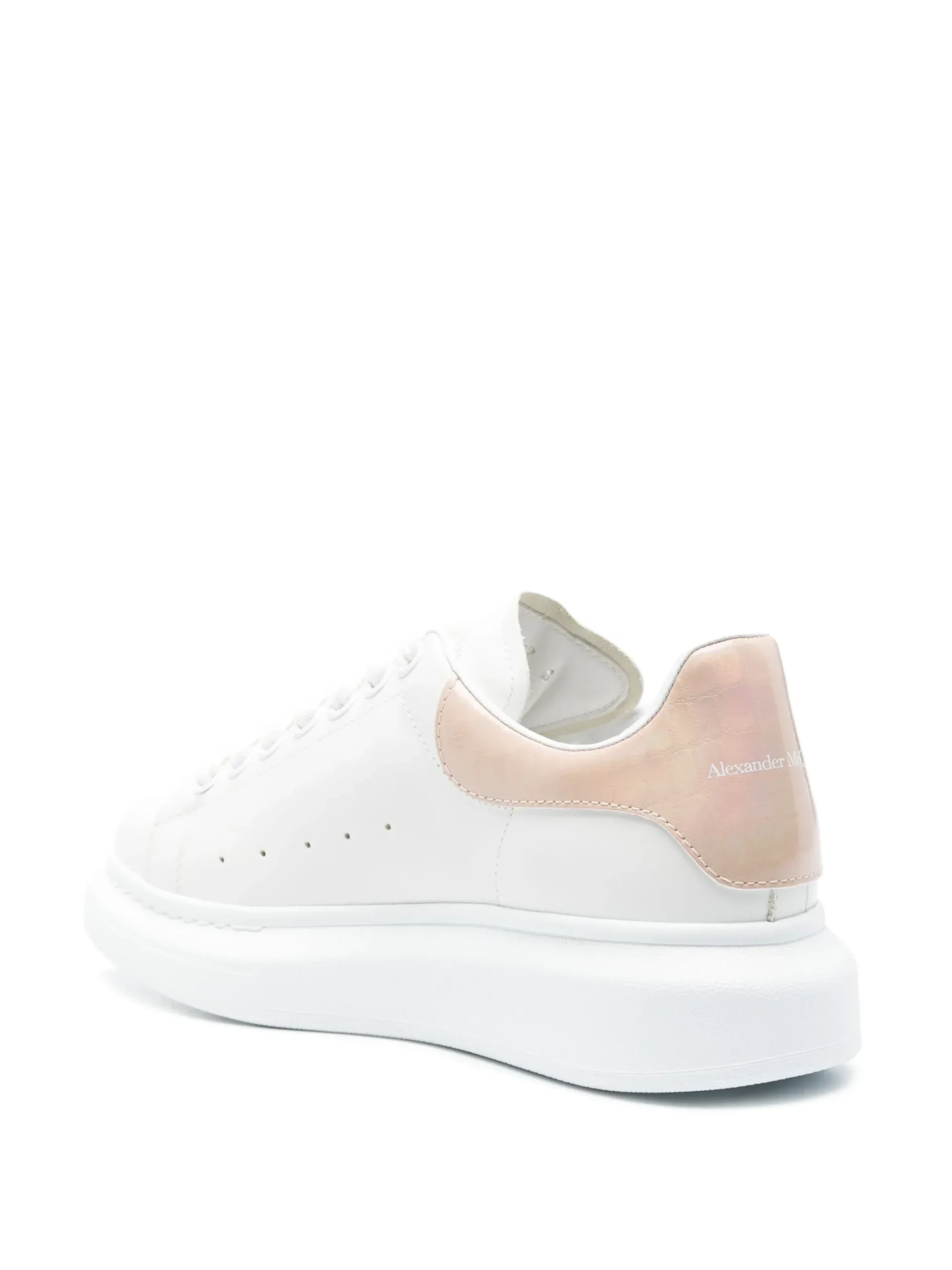 Sneakers Alexander McQueen Crocodile-detail alb/roz